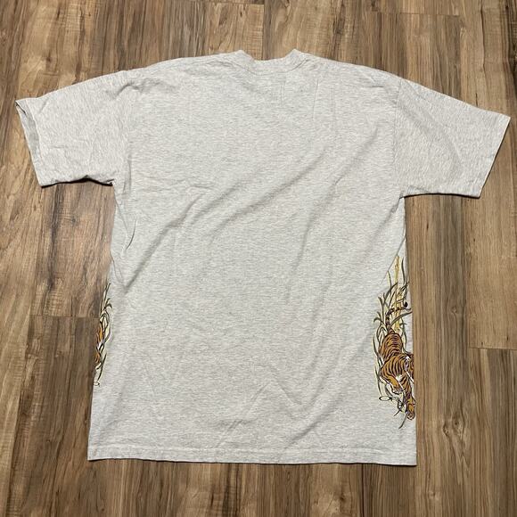 Vintage OP Ocean Pacific Shirt Mens Large Grey Tigers Asia Bamboo Sides Y2K 90s - Picture 9 of 13